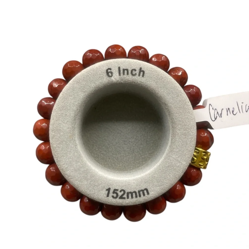 Orange Carnelian Faceted Gemstone Bracelet - Picture 3 of 7